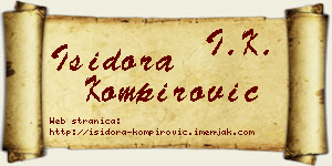 Isidora Kompirović vizit kartica